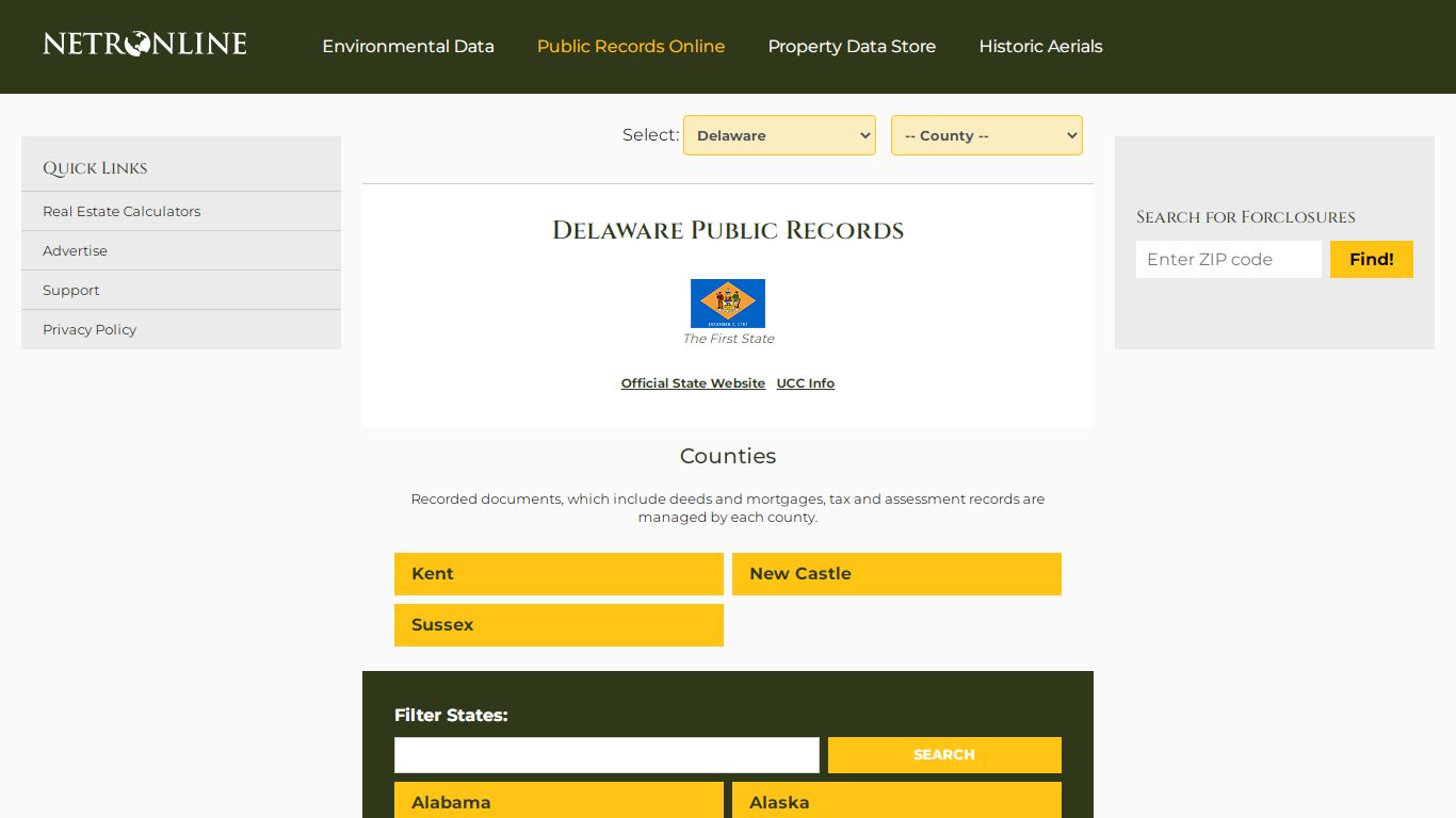 Delaware Public Records Online Directory - NETROnline.com